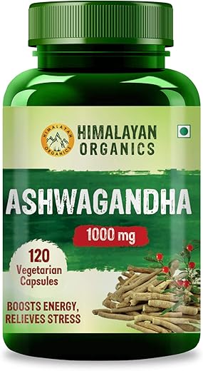 Himalayan Organics Ashwagandha 1000Mg | Boost Energy, Strength, Stamina | Helps Anxiety & Stress Relief For Men & Women (120 Capsules)