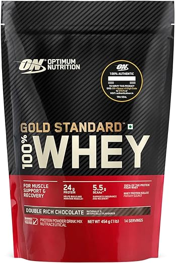 Optimum Nutrition (ON) Gold Standard 100% Whey Protein Powder - 1 lb (Double Rich Chocolate), Primary Source Isolate